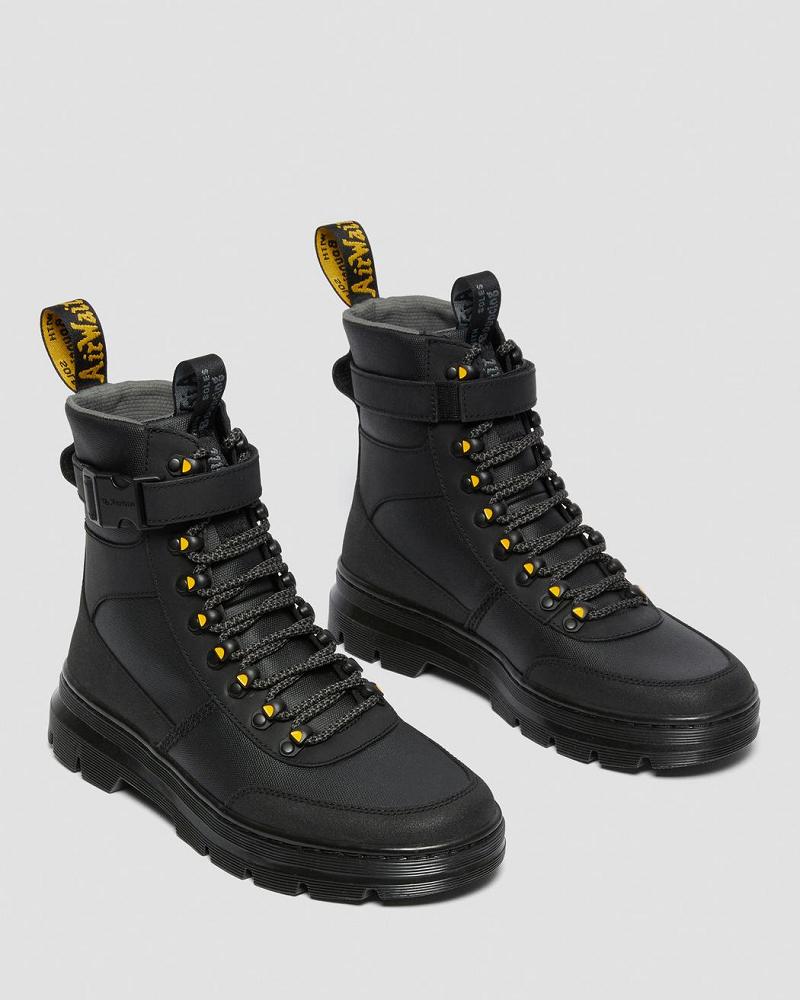 Black Men's Dr Martens Combs Tech Coated Canvas Ankle Boots | CA 438JPQ